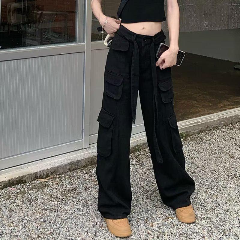 Trendy Unisex Multi-Pocket Street Overalls: Retro Loose-Fit Hip-Hop Pants