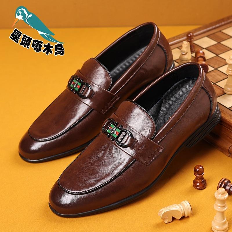 Popular Leather Men's Casual Dress New Business Leather Shoes Men's One-pedal Leather Shoes