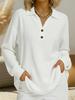 Orange Oversized Long Sleeve Shirt with Collar and Pockets