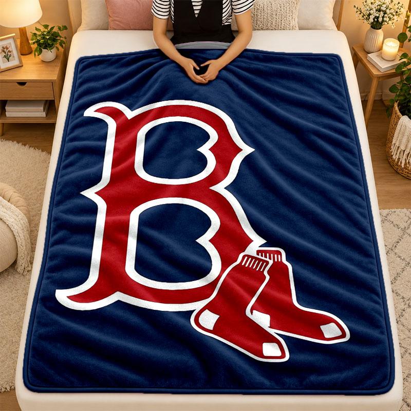 Flannel BlanketBoston Red Sox Warm Soft Throw Blanket for Indoor Sofa Bed Living Room Use