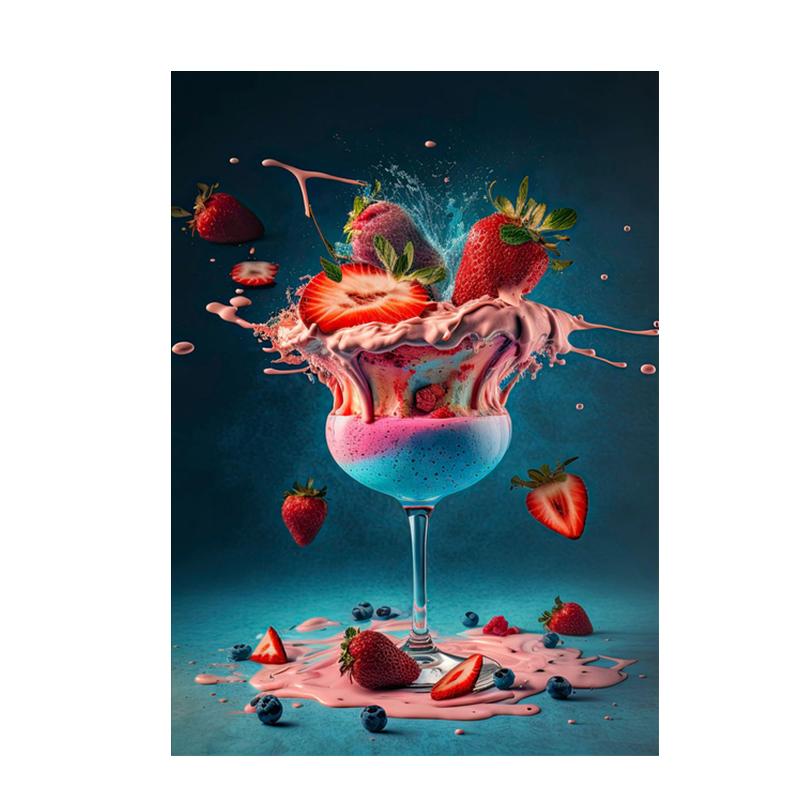 Abstract Colorful Cocktail Exploration Rendered Posters Prints Bar Painting Wall Art Pictures for Restaurant Drinking Room Decor