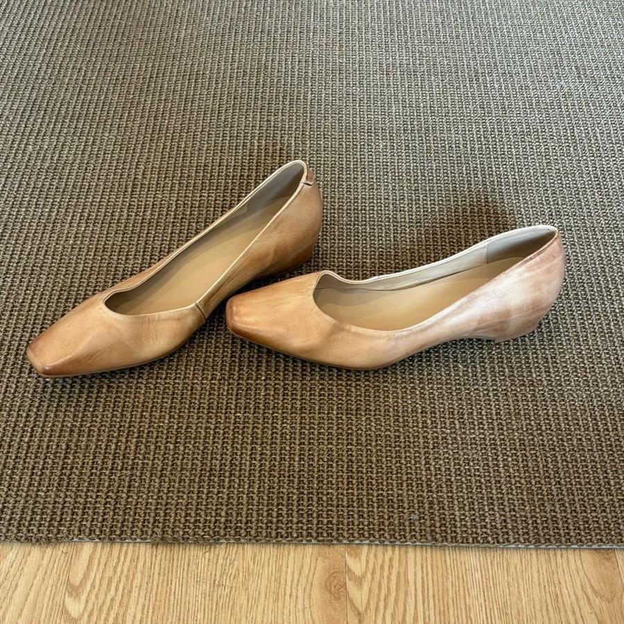 Sheepskin Version~ French Niche Polished Small Square Head Shallow Mouth Inner Height Increase Single Shoes Women's 2025 Autumn Temperament Com