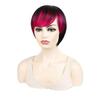 Short Hair Wigs Bob Haircut Whit Bangs Pink Purple Green Ombre Color Wig for Women Girls