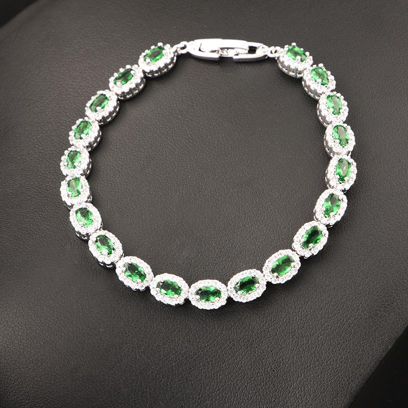 Oval Zircon Bracelet Jewelry Women'S Extension Buckle Simple Women'S Bracelet High-End Jewelry Accessories