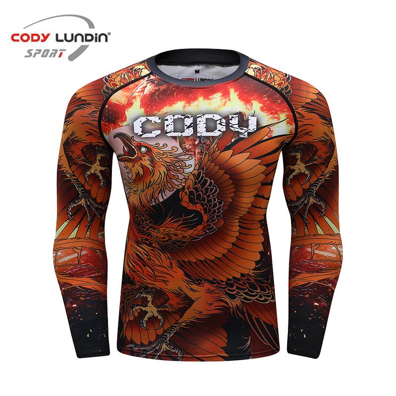 Men's Long Sleeve Elastic Compression Shirt - Anti-Abrasion Jiu-Jitsu Training Body Shaper