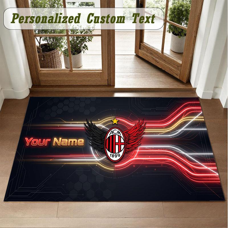 Crystal Velvet Square Rug Custom NameAC Milan Pattern Non Slip Home Floor Decor Rug