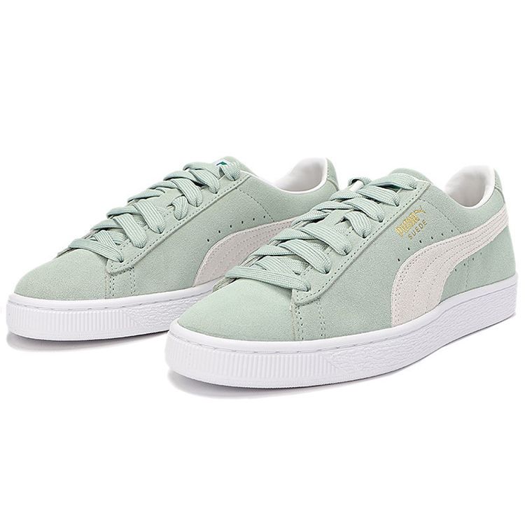 Puma Suede Classic 21 Frosty Green Unisex Sneakers White 374915-13