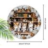 2D flat hanging decorative signs,interior wall or door decoration,garden Dec,the pattern is bookshelf and cute kitten,a housewarming gift for friends