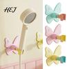 Adhesive Shower Head Support Butterfly Holder, Wall Mounted Self-adhesive Handheld Bathroom Accessory Bracket, Universal Adjustment Waterproof