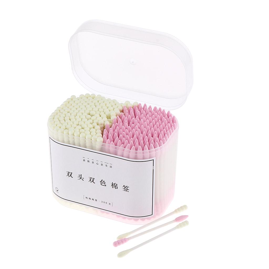 Buy 300Pcs Cotton Swabs Buds Spiral Pointed Tips Makeup Applicators