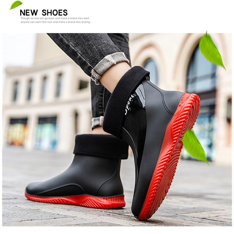  Waterproof Short Ankle Rain Boots Non-slip Rubber Casual Rain Shoes
