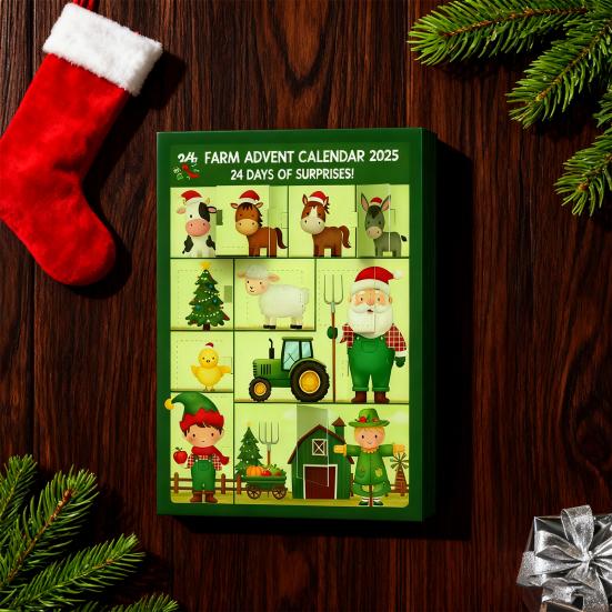 Vánoční adventní kalendář Design s farmou 24denní odpočítávání Dekorace Dětské překvapení Adventní kalendář Sváteční dekorace