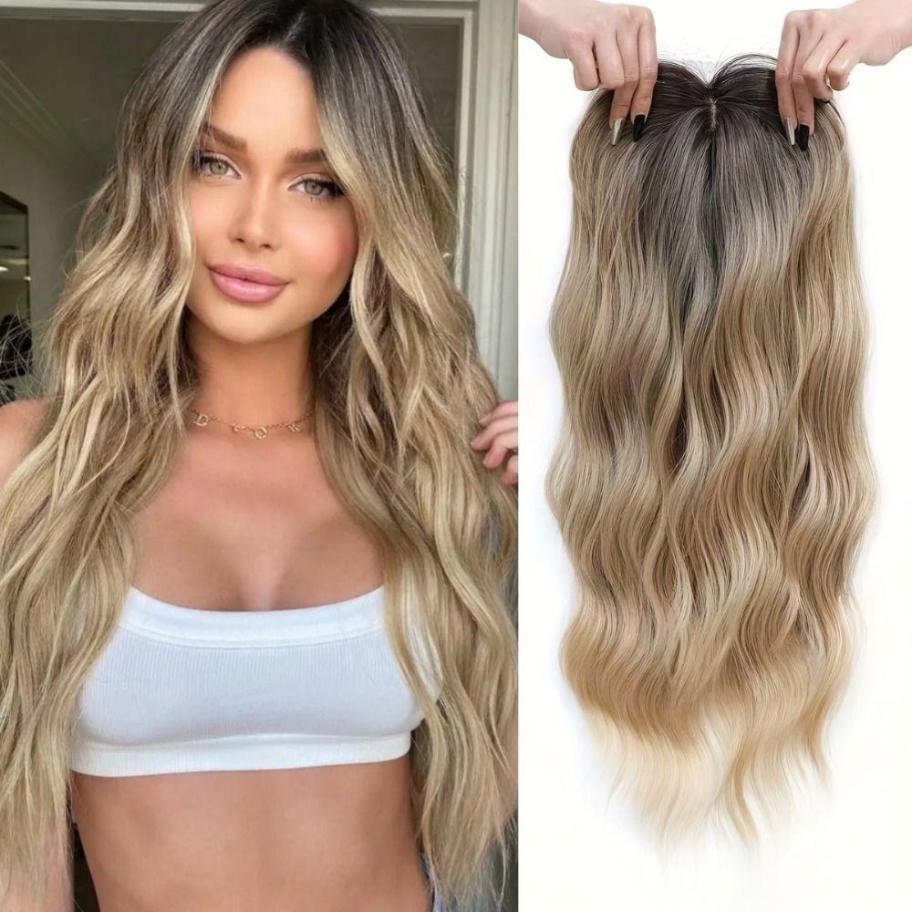 Topper Capelli con Frangia Ombré Chiusura Superiore Parrucca Aumenta Volume Capelli