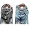 Cotton Scarf for Cold Winter Warm Thick Wrap with Button Soft Scarves for Ladies