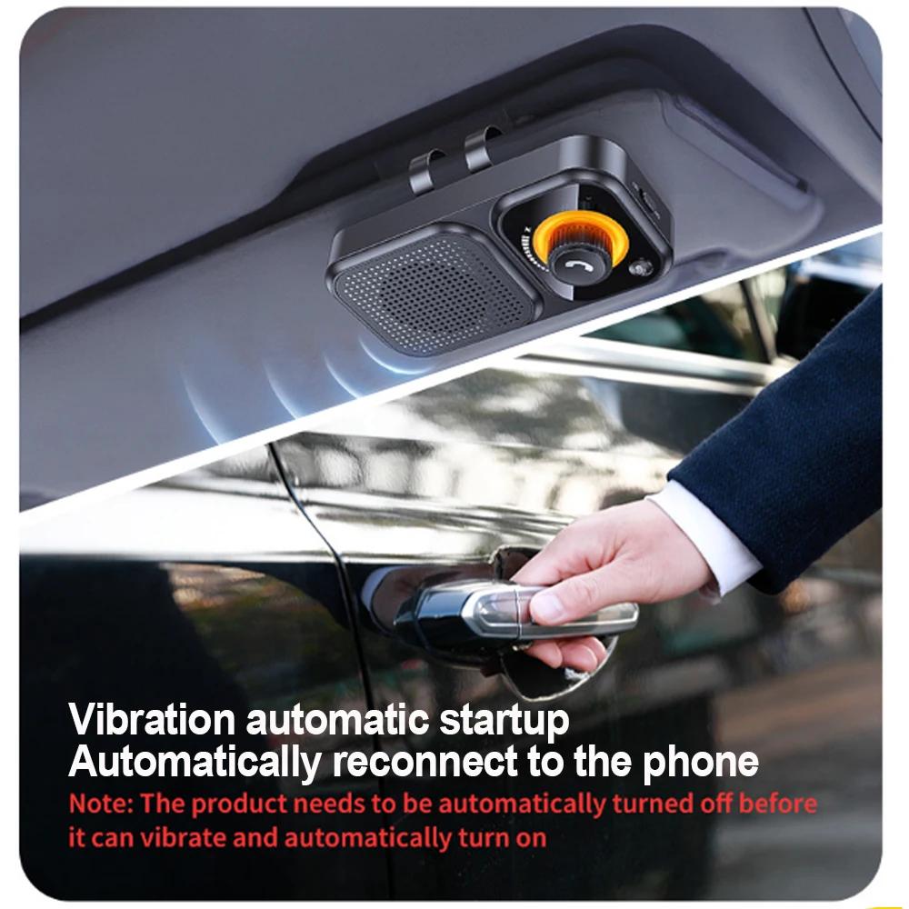 Kebidumei Bluetooth 5.4 Sun Visor Loudspeaker Wireless Handsfree Car Kit 3W Speaker Stereo Mp3 Player Support Siri Long Standby