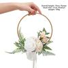 Metal Rose and Eucalyptus Wreaths Rose Flower Hoop Wreath  Front Door Wall Decor