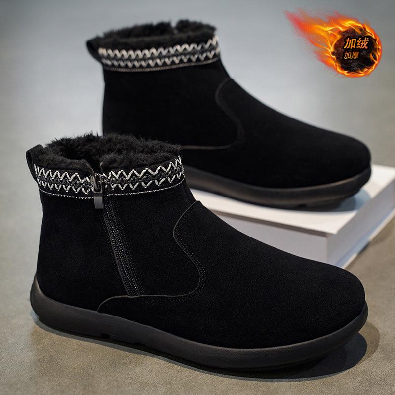 Snow boots new winter velvet thickened warm cotton shoes integrated fur sub-zero cold-proof cotton boots