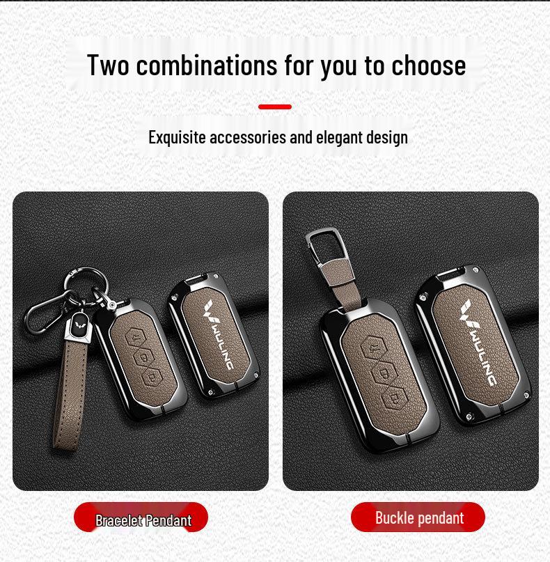 Wuling Hongguang MiniEV Key Cover: Full Metal Shell, Decorative Accessory for Men & Women