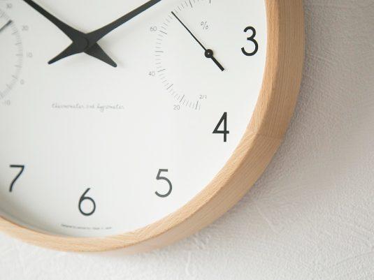 Lemnoseu Campagne Design Wall Clock Thermometer/Hygrometer