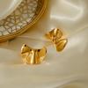 Popular 18k Gold Stainless Steel Irregular Concave-convex Earrings Titanium Steel Gold Ears Fashion Versatile