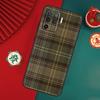 Brown Plaid Case For Oppo A78 A98 A58 A38 A18 A54 A74 A94 A80 A60 A40 A96 A76 A16 A15 A17 A57 A5 A6 Pro