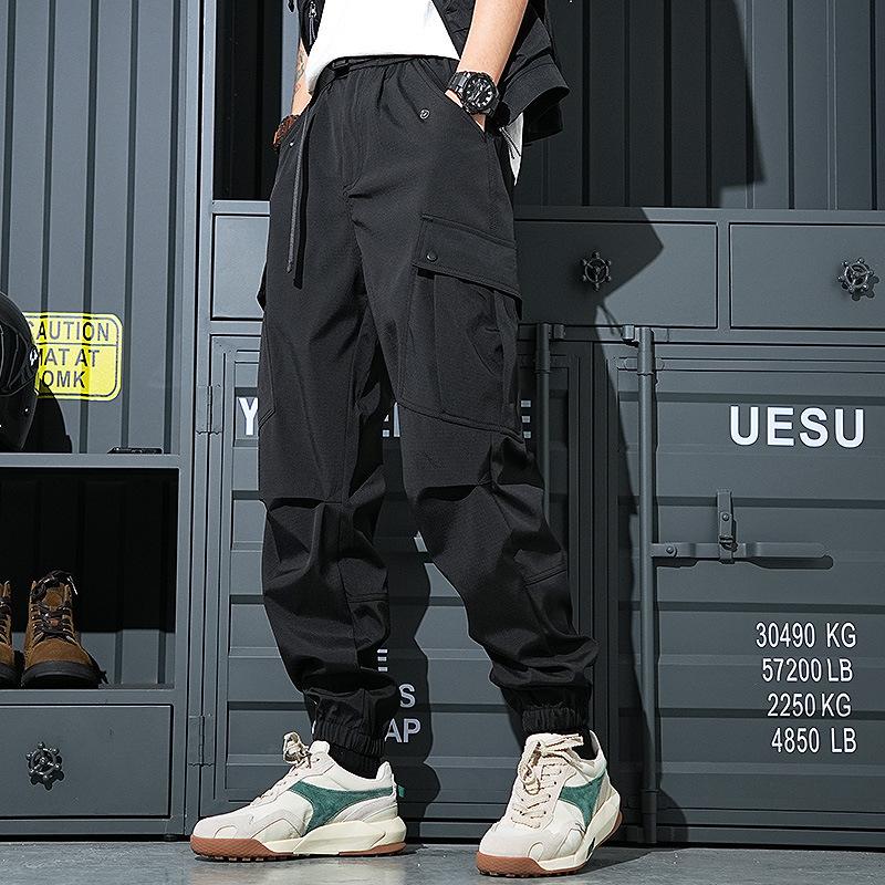 New Men's Casual Trousers Spring and Summer Loose Thin Versatile Functional Work Pants Multi-pocket