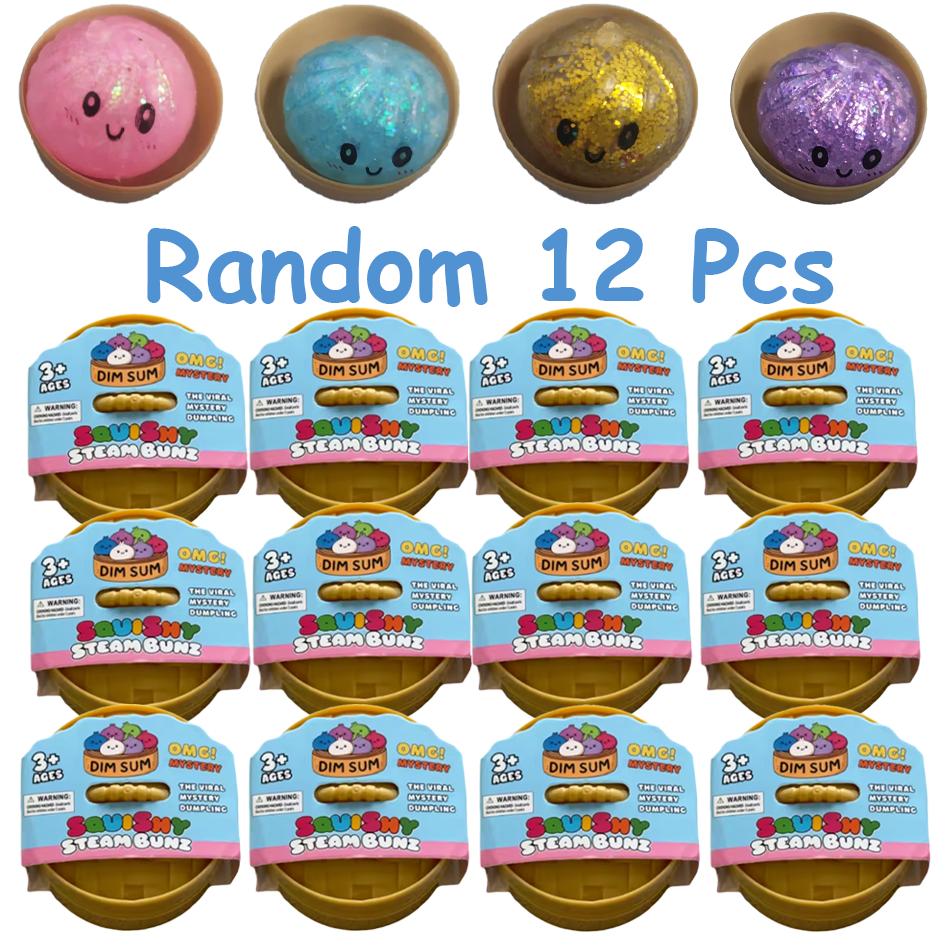Găluște Caldă Scânteietoare Squishy Cu Cutie Găluște Senzorială Aburitor Mingi de Aluat Moi Pentru Decompresie Jucărie Fidget Ameliorarea Stresului Cadou