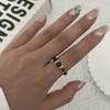 Stainless Steel Open Ring For Women Vintage Ethnic Style Natural Stone Enamel Evil Eye Finger Ring Party Wedding Banquet Jewelry