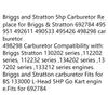Suitable for Briggs&Stratton Carburetor 135292 133237 133252 133292 135212