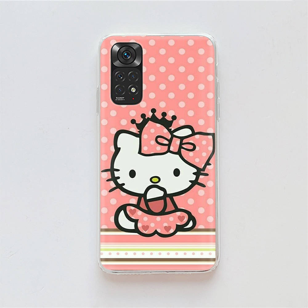 KT70 Hello Kitty Hülle für Samsung A04 A14 A23 A34 A54 M23 M33 M52 M53 Realme 10 9 C30S C35 C55 VIVO Y02S Y21 Y33S Y51 X80 Pro Klare Abdeckung