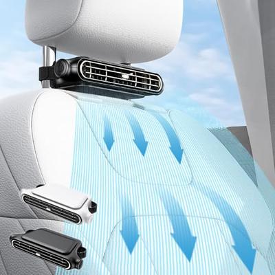 [New for Summer 2025: Built-in 3000mAh Battery] GATHERATER Car Fan, Seat Fan, Headrest Fan, USB Charging, 3-Level Airflow Adjustment, Quiet and Powerf