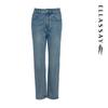 ELLASSAY Women's High-Waist Cropped Tapered Washed Jeans