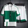 Summer Fashion Printed Short Sleeve T-shirt Set Men's Casual Relaxed Breathable High Quality Sports Two-Piece