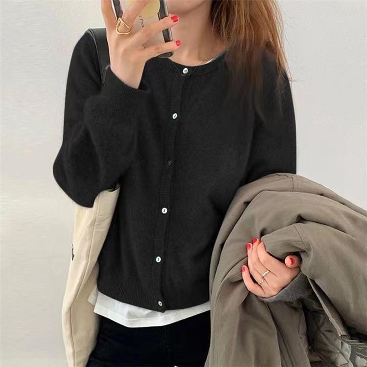 TIFICY Women's Fashion Casual Fall Winter Solid Color Print Long Sleeve V-Neck Tops Women's Clothing Woolen Knitwear Sweaters