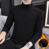 Half High Collar Long Sleeves Stretchy Men T-shirt Autumn Winter Double Sided Velvet Bottoming Business Top