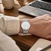 BUREI Mens Watch Analog Quartz Waterproof Date Silver Popular Brand Wristwatch Simple Stylish Business Milanese Mesh Belt Male