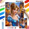 Cinderella Halloween Pumpkin Art Painting by Numbers Kit. Handmade Diy Painting Home Decoration Gifts