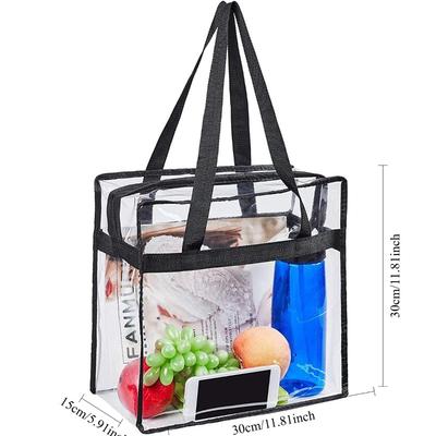 1/2 Stück durchsichtige Tragetaschen mit Reißverschluss, transparente Schultertasche mit großem Fassungsvermögen, wasserdichte Mehrzweck-Tragetaschen für den täglichen Gebrauch