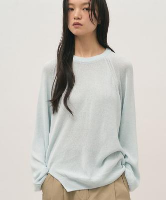 Leopeusaideuhwaiteulabel Twist Raglan Knit Ice Blue