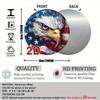American Flag Eagle Round Tin Sign 8x8 Inch Wall Art Office Home Fall Halloween Christmas Decor Gift