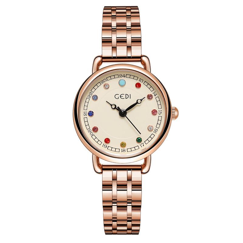 Niche Women'S High-Value Steel Belt Watch, Small And Light Luxury Birthstone Women'S Watch, Waterproof Fashion Quartz Watch