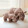 30-45Cm Realistic Rhino Plush Toy Stuffed Animal Rhino Pillow  Soft Rhinoceros Kawaii Doll Perfect Birthday Gifts Kid Room Decor