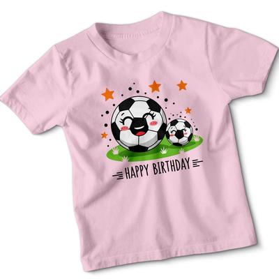Two Footballs Birthday Kids Tshirt Novelty Top