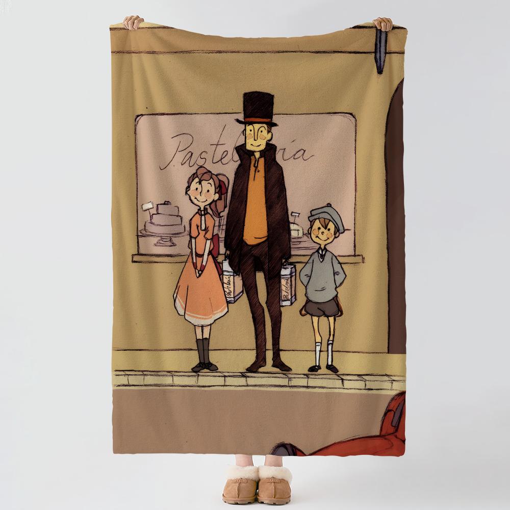 game P-Professor Layton-n Throw Thick Comfort Flannel Quilt, Multi-scene Use Indoor Outdoor Daily Nap