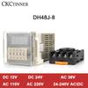 DH48J-8 Electronic Preset Digital Counters Acyclic Display Counters 1-999900 Relay 8PIN with Base DC12V/24V/36V AC110V/220V/380V 1