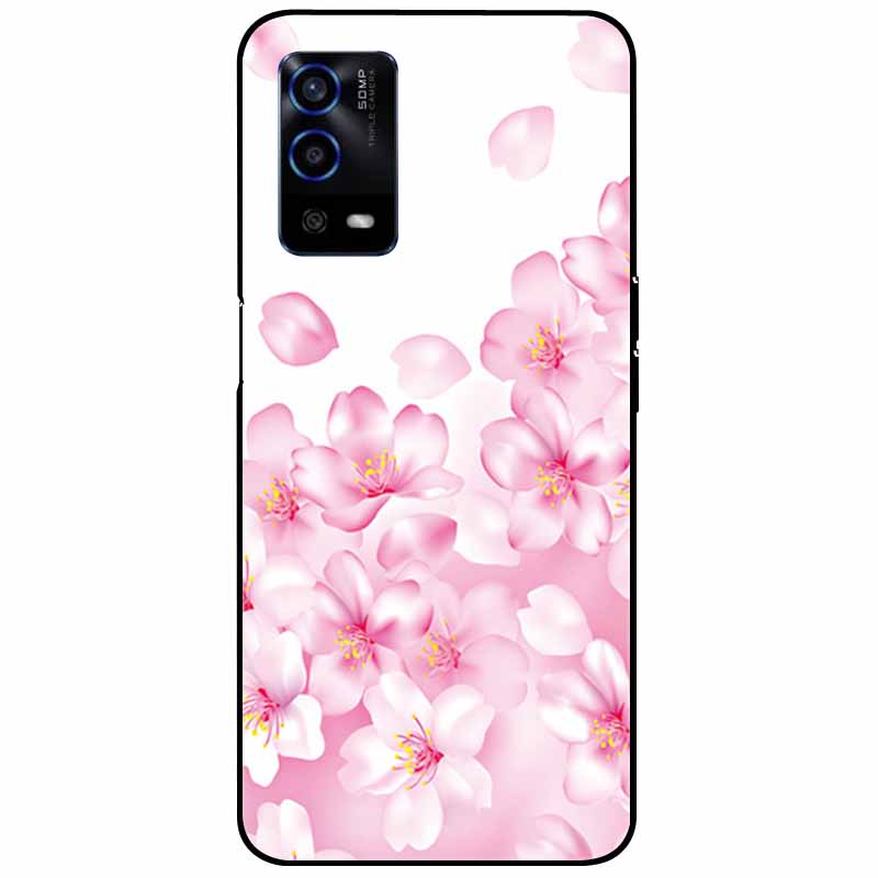 For Oppo A55 4G Case A 55 Silicone Soft Painted TPU Black Cover for Oppo A55 Case CPH2325 Cute Funda Coque for OPPOA55 6.51''