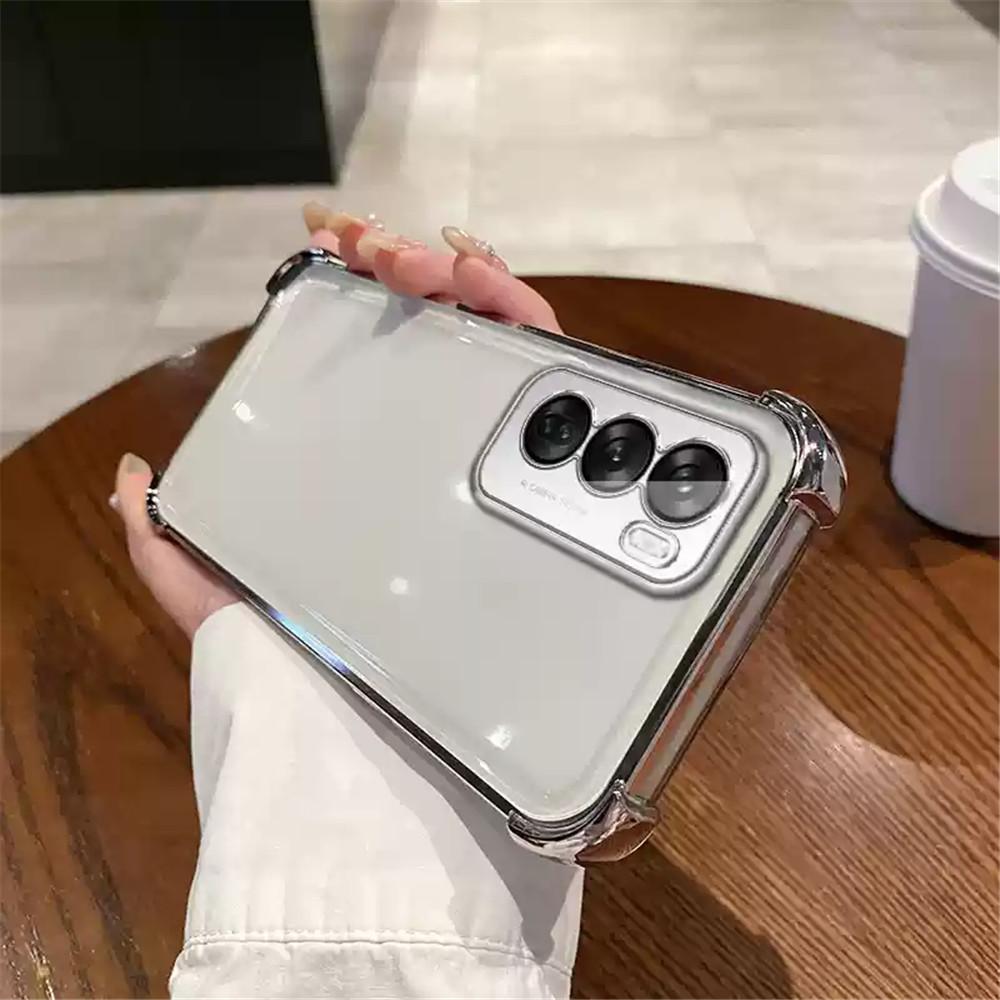Luxury Shockproof Phone Case For OPPO Reno 12 Pro A16 A16S A17 A54S A53S A5 A9 2020 A36 A76 4G Soft Silicone Transparent Cover