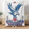 1pc Crystal Palace F.C Blanket with Custom Name, Gift, for Men and Women, Soft Blanket, Good for Sofa Bed Couch Travel, Lightweight Flannel Blanket
