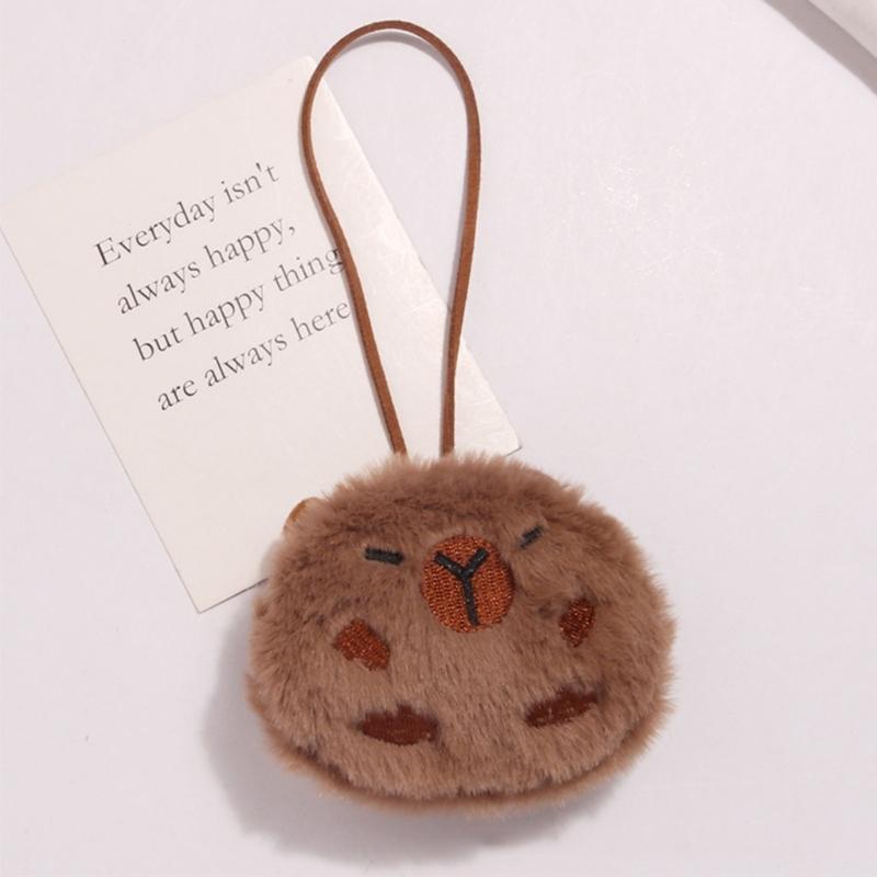 Cute Capybara Toy Keychain Charm Adorable Backpack Pendant Soft and Delicate Handmade Name Ornament for Bags Keychains