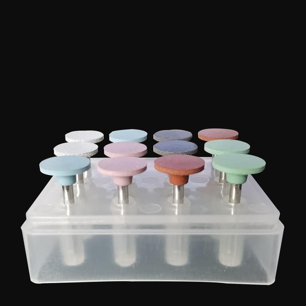 Jnsur Dental Dentistry Polishing Kit 12Pcs Silicone Grinding Heads For Low Speed Handpiece Ceramic/Composite/Metal/Alloy Teeth
